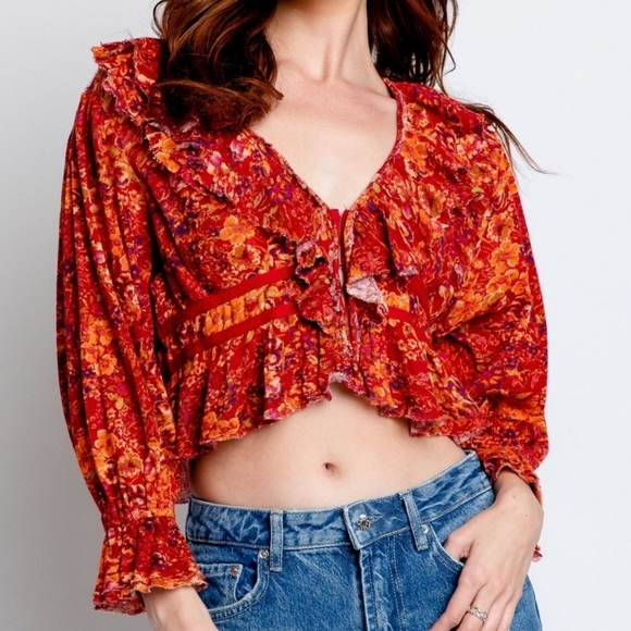 Free People Rudi Ruffle Top - Picture 1 of 12